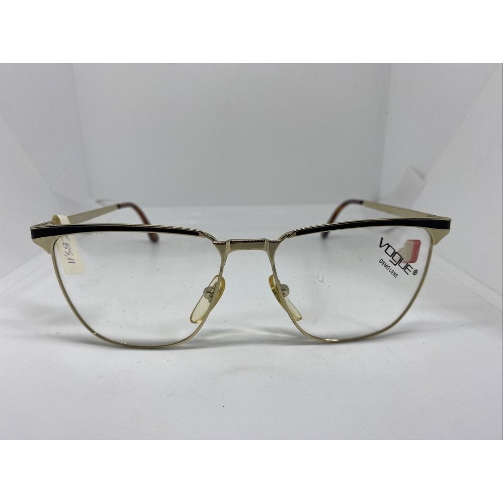 Vogue Rey OR/NE Designer Eyeglasses Metal Frames 58-16-130 Gold Black Square New